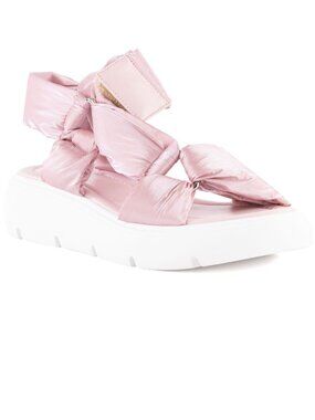Seychelles Pink Satin Puffy Strap Platform Sandals Lug Sole - NWT